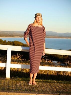 Free people Tivoli Maxi Dress  Burgundy and White